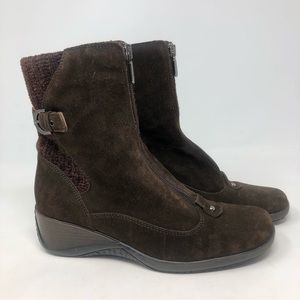 Aquatalia Brown Suede Wedge Boots